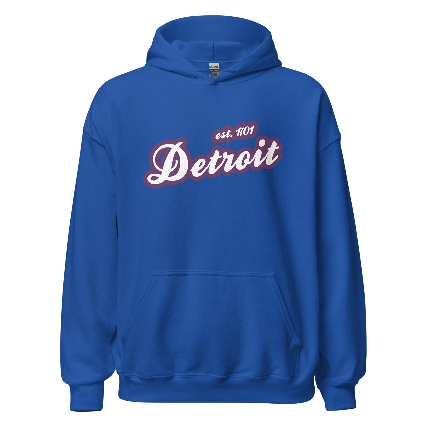 'Detroit EST. 1701' Hoodie (Plum Script Font) | Unisex Standard