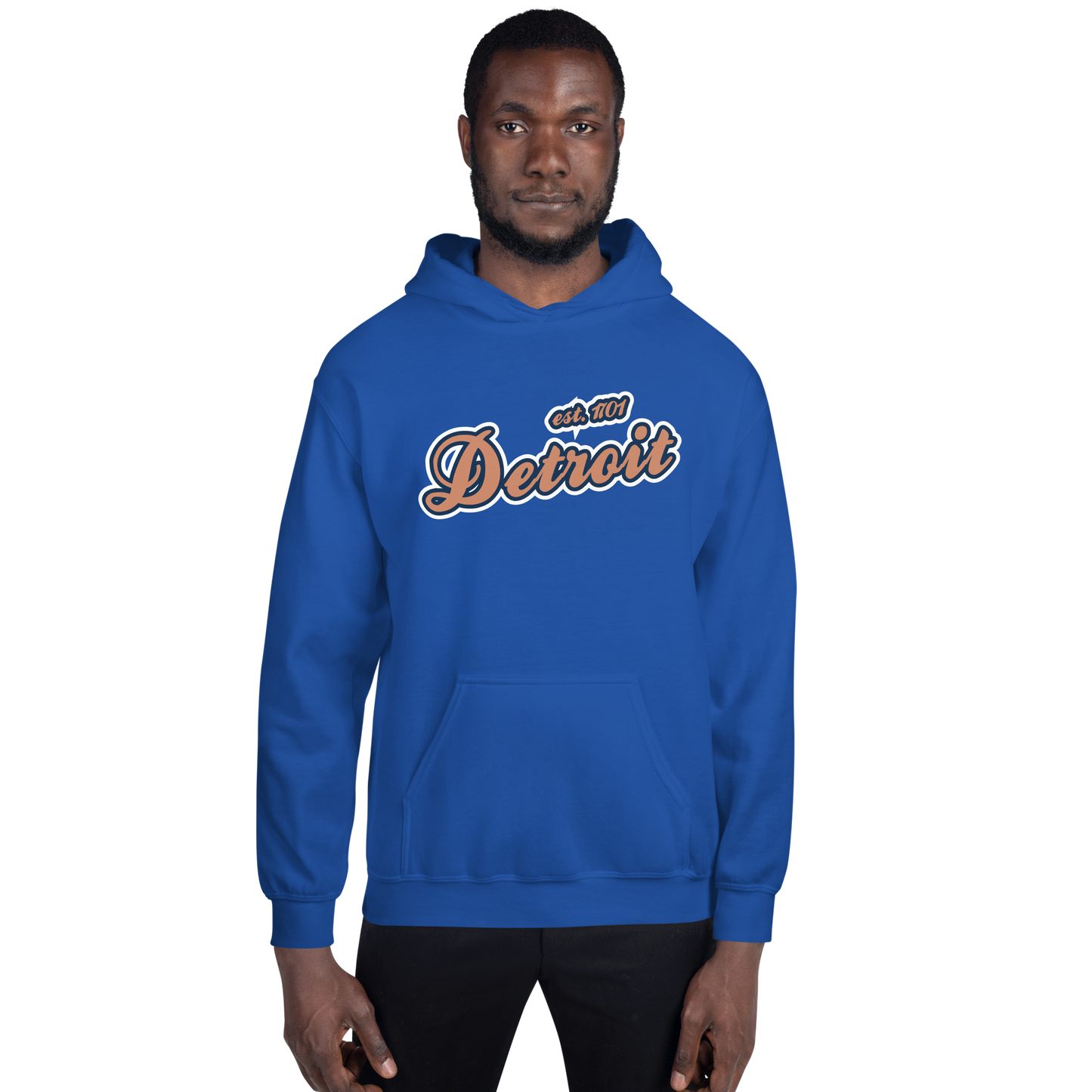 'Detroit EST. 1701' Hoodie (Copper Script Font) | Unisex Standard