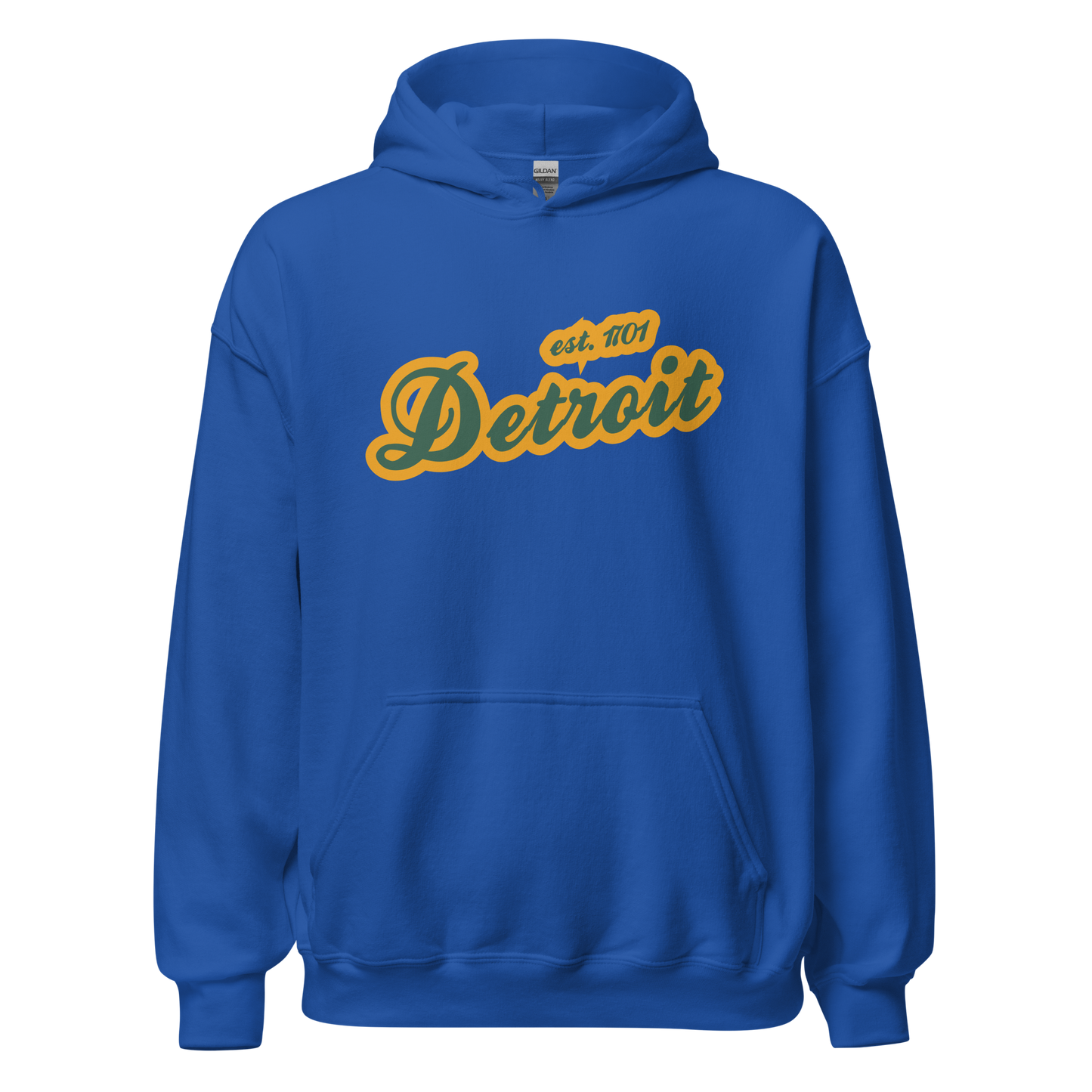 'Detroit EST. 1701' Hoodie (Ginger Ale Green Script Font) | Unisex Standard