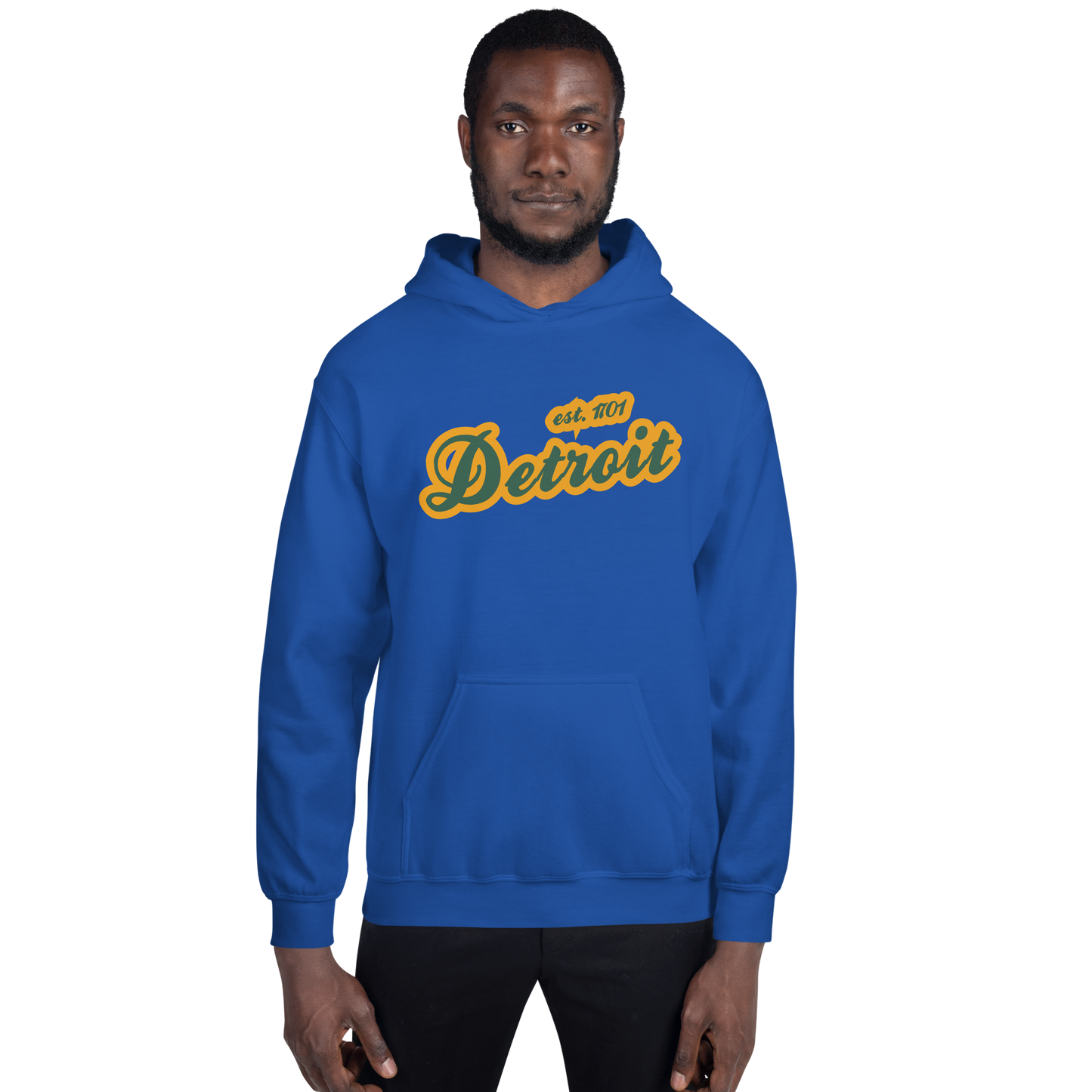 'Detroit EST. 1701' Hoodie (Ginger Ale Green Script Font) | Unisex Standard