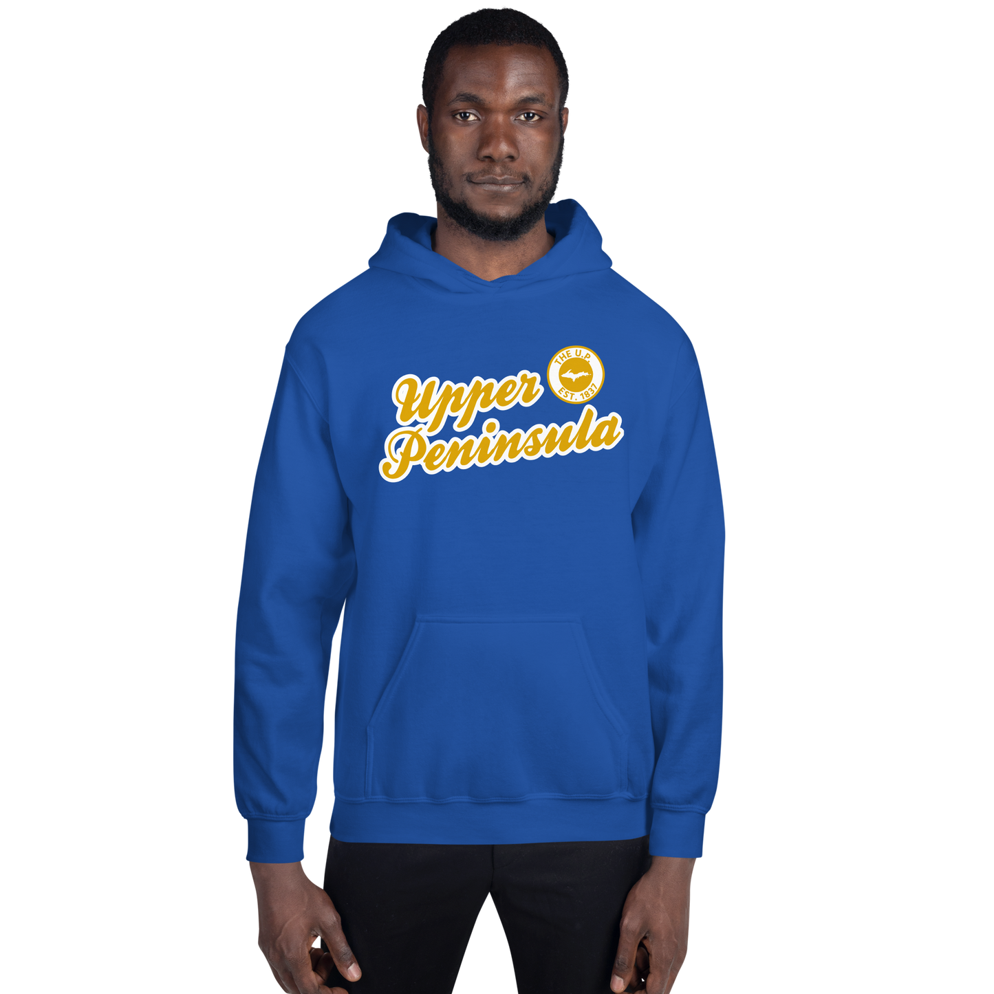 'Upper Peninsula EST. 1837' Hoodie (Gold Script Font) | Unisex Standard