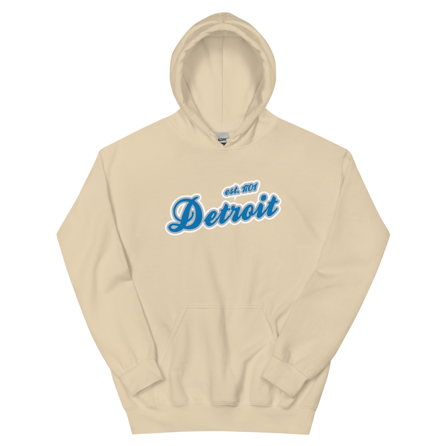 'Detroit EST. 1701' Hoodie (Azure Script Font) | Unisex Standard