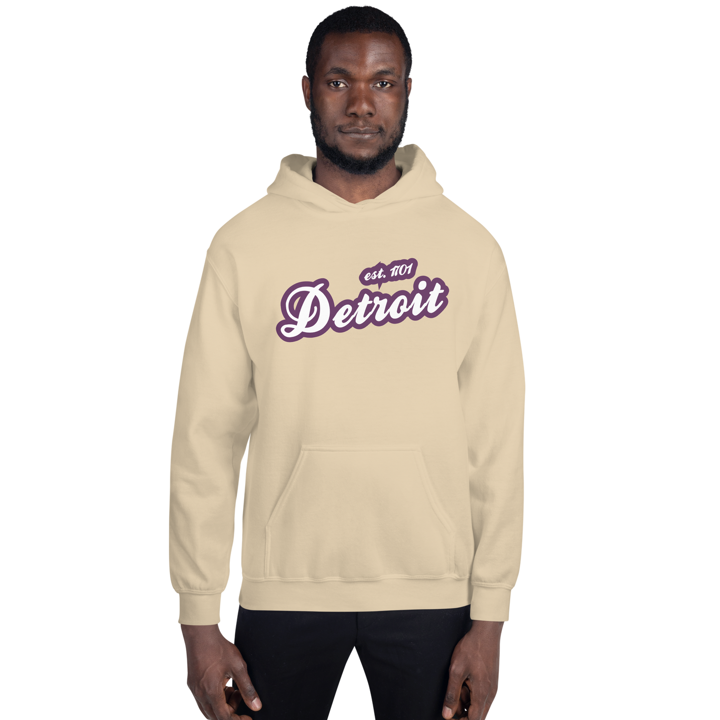 'Detroit EST. 1701' Hoodie (Plum Script Font) | Unisex Standard