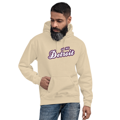 'Detroit EST. 1701' Hoodie (Plum Script Font) | Unisex Standard