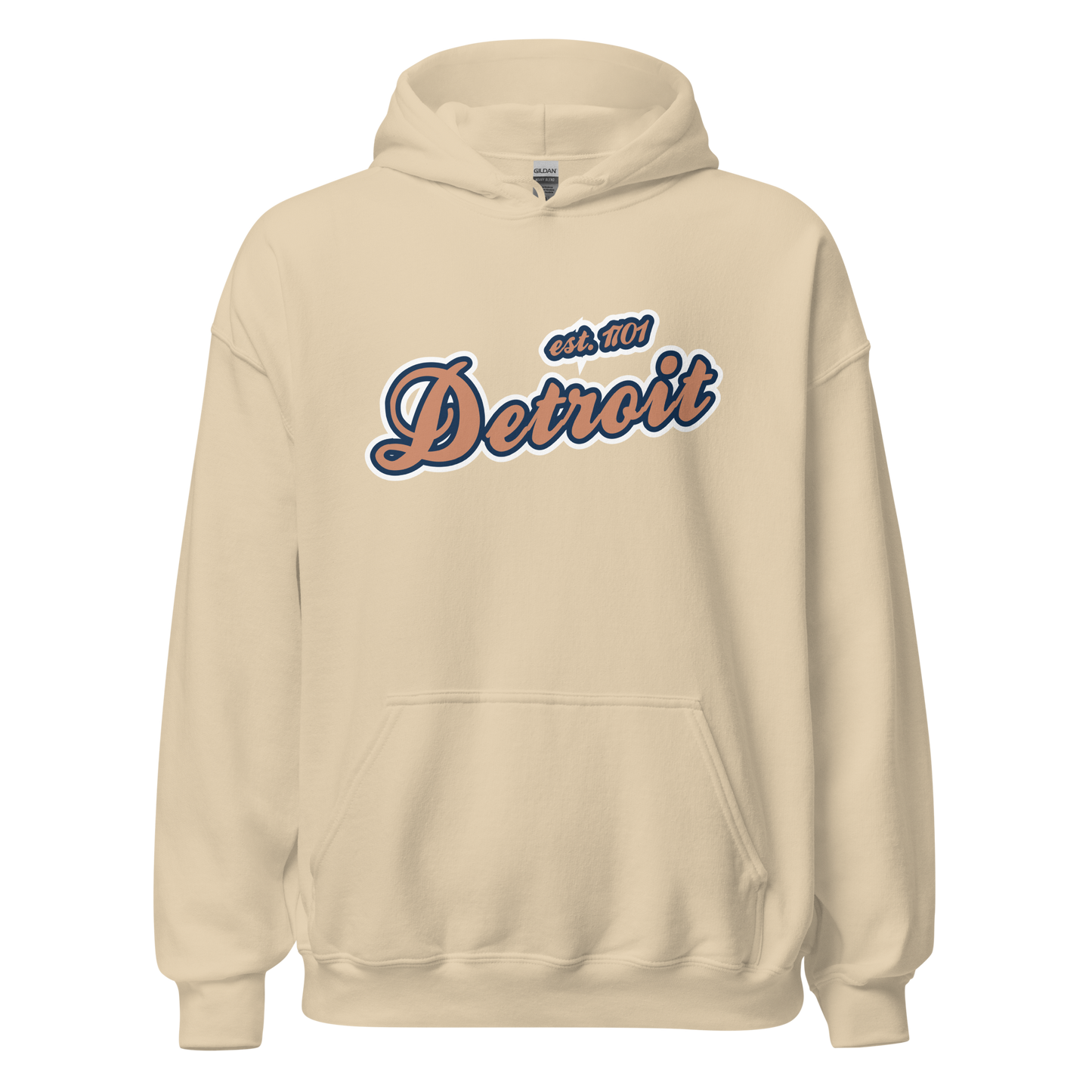 'Detroit EST. 1701' Hoodie (Copper Script Font) | Unisex Standard