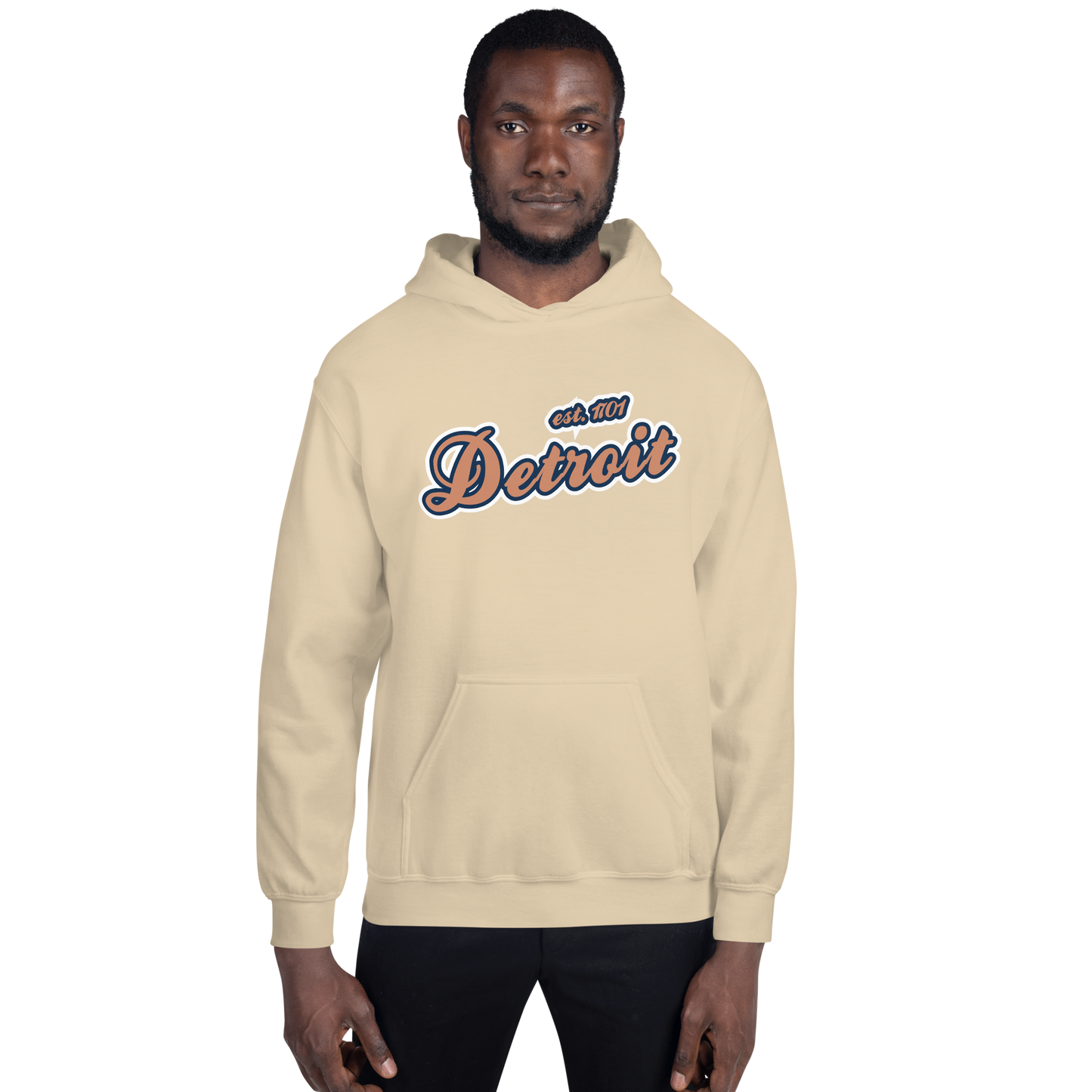 'Detroit EST. 1701' Hoodie (Copper Script Font) | Unisex Standard