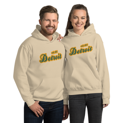 'Detroit EST. 1701' Hoodie (Ginger Ale Green Script Font) | Unisex Standard