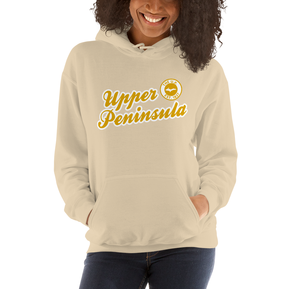 'Upper Peninsula EST. 1837' Hoodie (Gold Script Font) | Unisex Standard