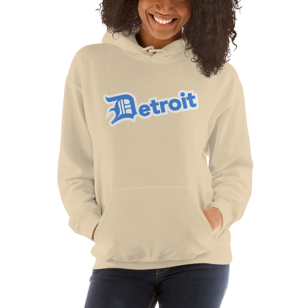 'Detroit' Hoodie (Azure w/ Old English 'D') | Unisex Standard