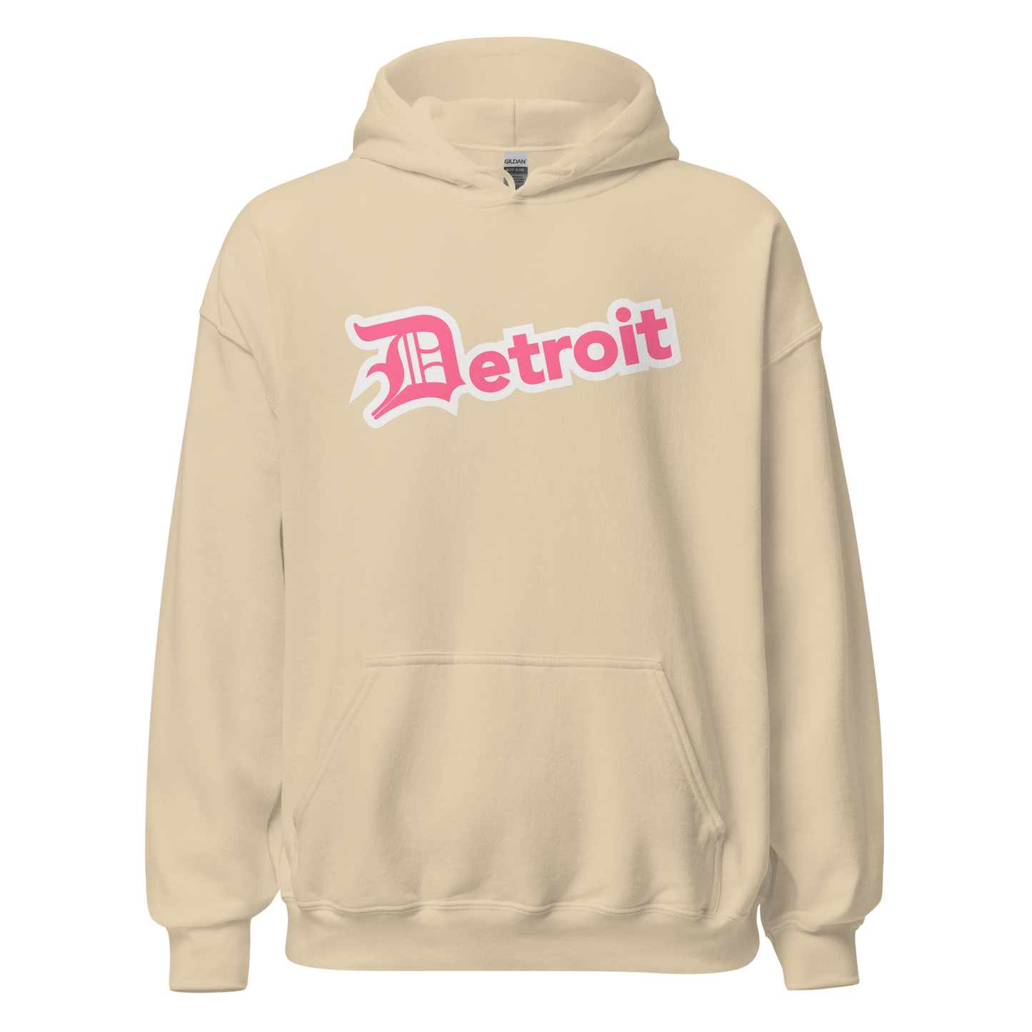 'Detroit' Hoodie (Rhodochrosite Pink w/ Old English 'D') | Unisex Standard