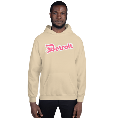 'Detroit' Hoodie (Rhodochrosite Pink w/ Old English 'D') | Unisex Standard