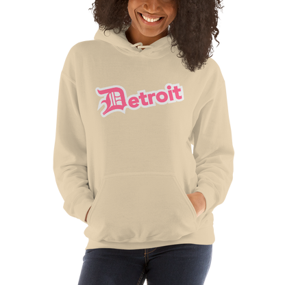 'Detroit' Hoodie (Rhodochrosite Pink w/ Old English 'D') | Unisex Standard