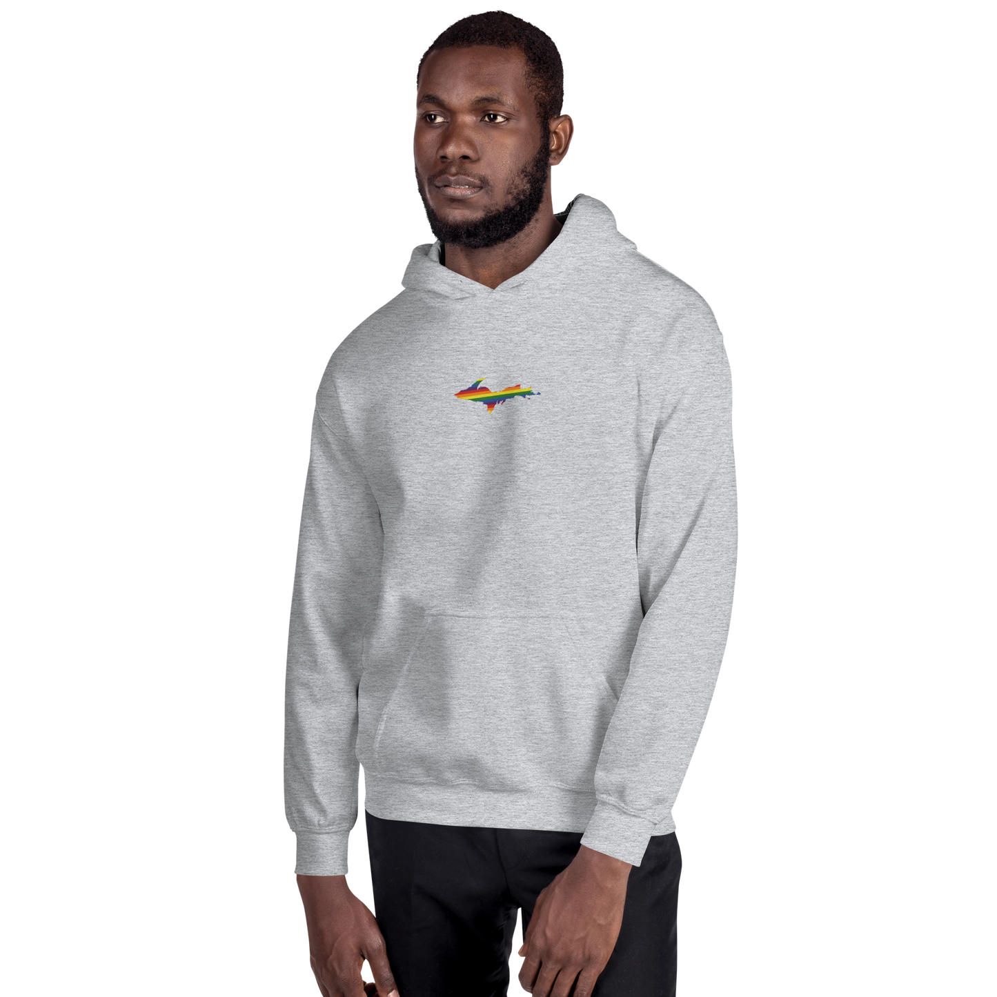 Michigan Upper Peninsula Hoodie (w/ Embroidered UP Pride Flag Outline) | Unisex Standard