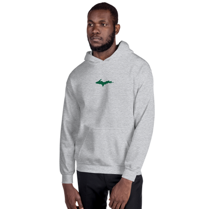 Michigan Upper Peninsula Hoodie (w/ Embroidered Green UP Outline) | Unisex Standard