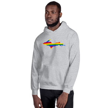 Michigan Upper Peninsula Hoodie (w/ UP Pride Flag Outline) | Unisex Standard