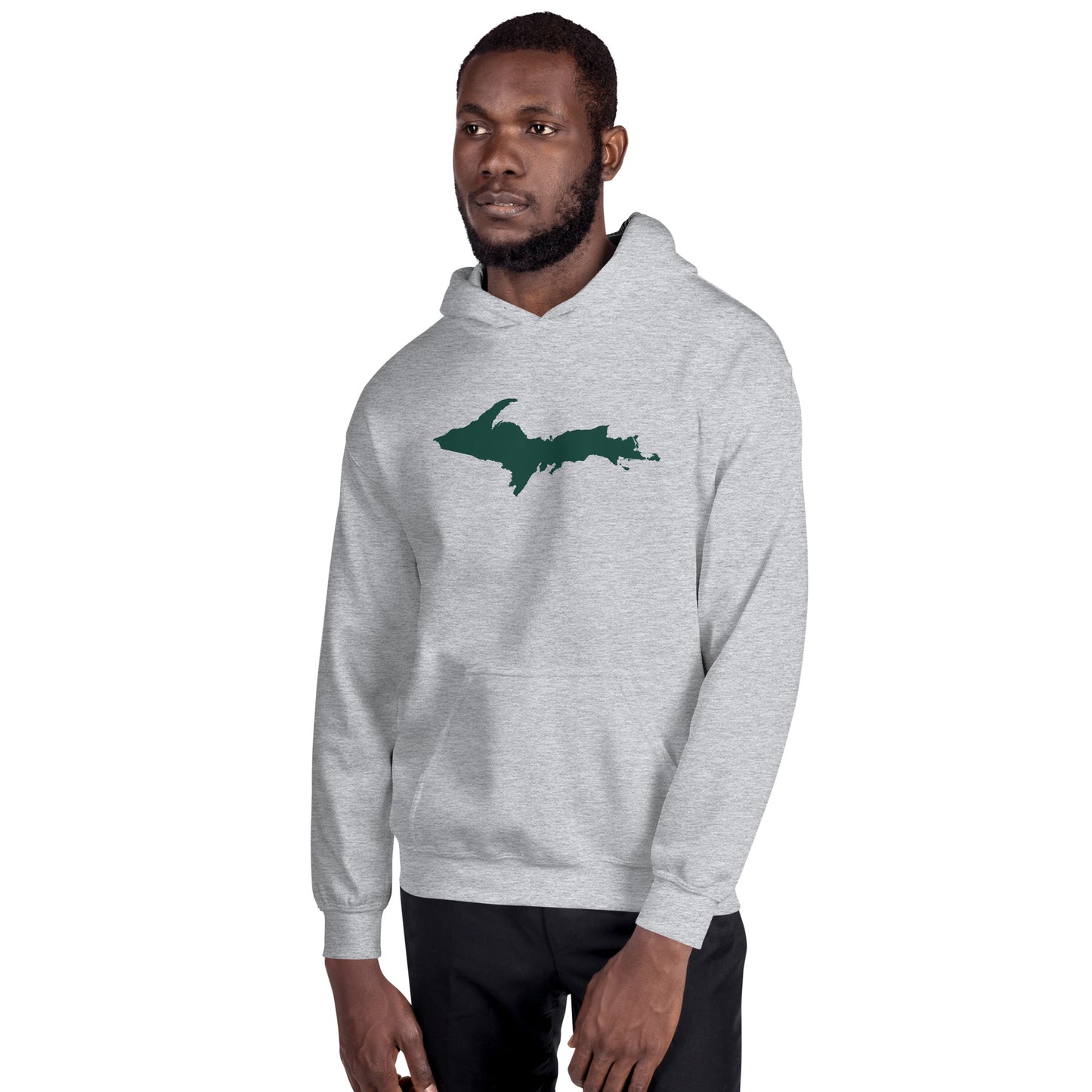 Michigan Upper Peninsula Hoodie (w/ Green UP Outline) | Unisex Standard