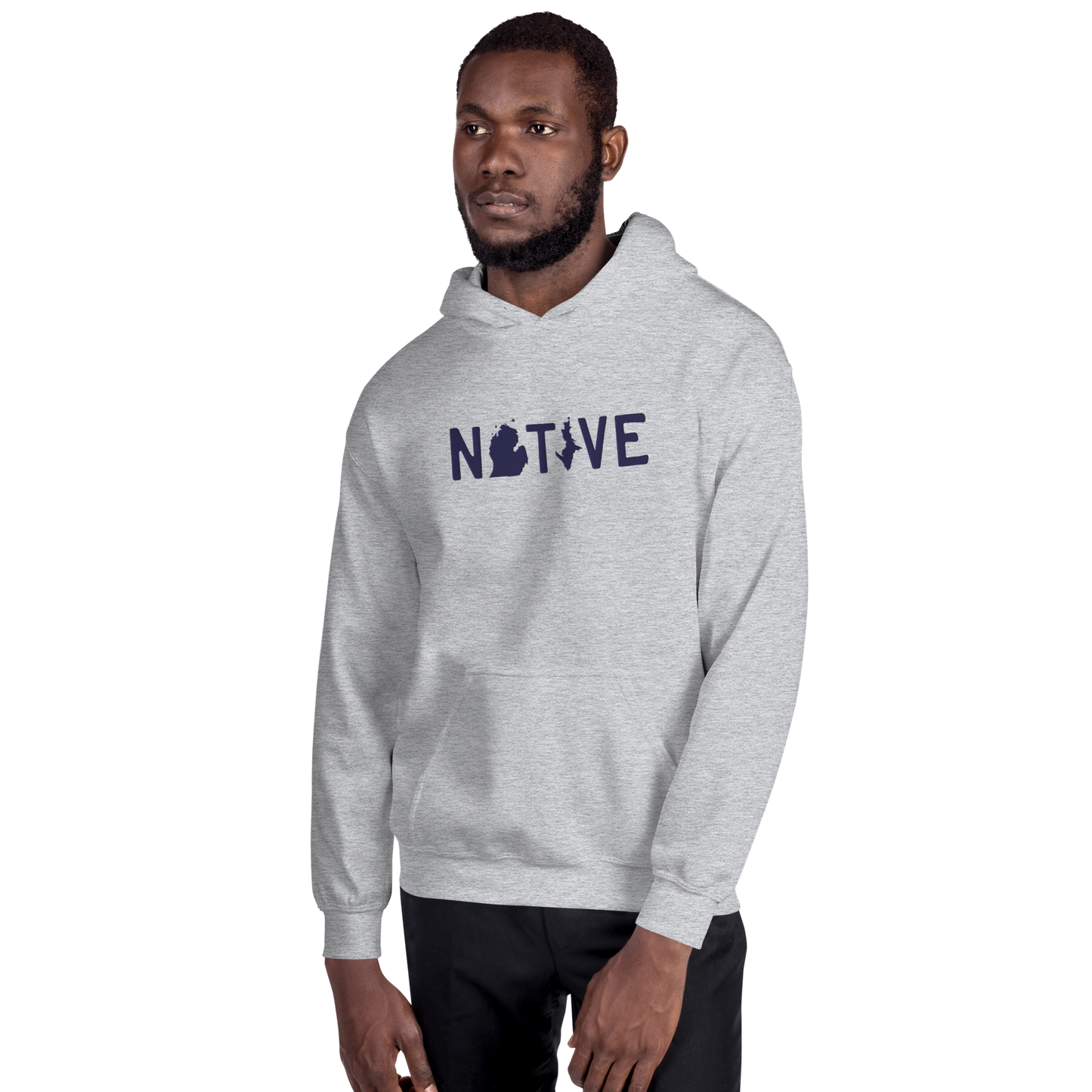 Michigan 'Native' Hoodie (Licence Plate Font) | Unisex Standard - Emb.