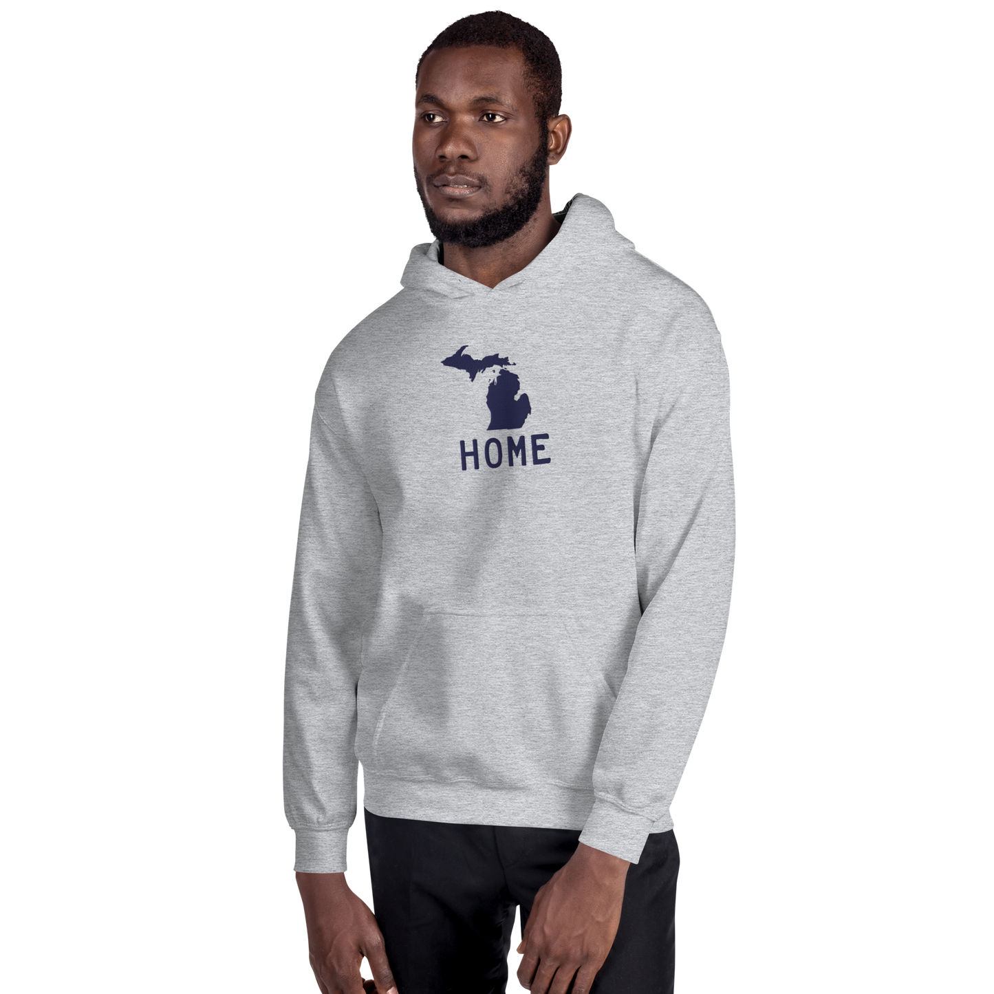 Michigan 'Home' Hoodie (Licence Plate Font) | Unisex Standard - Emb.