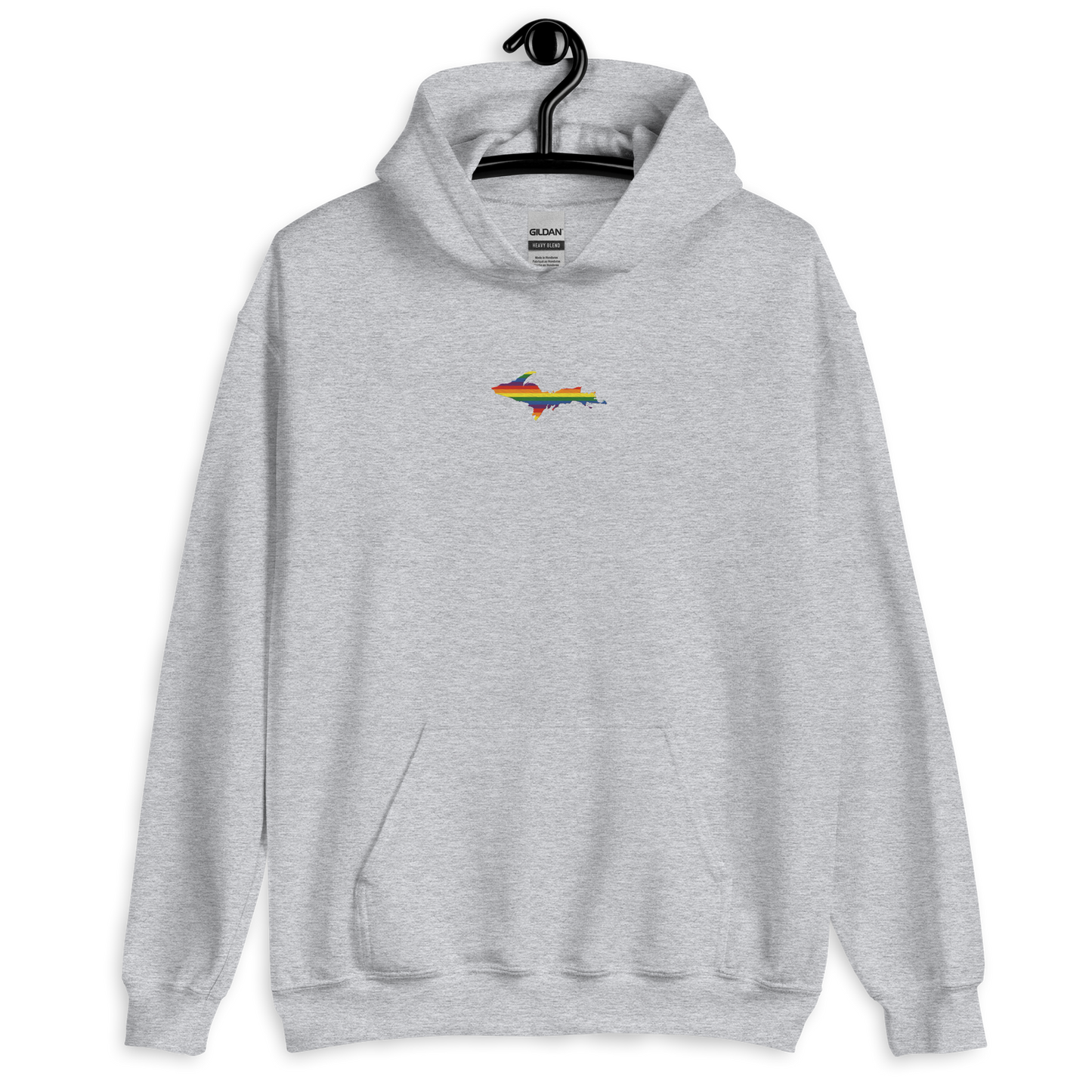 Michigan Upper Peninsula Hoodie (w/ Embroidered UP Pride Flag Outline) | Unisex Standard