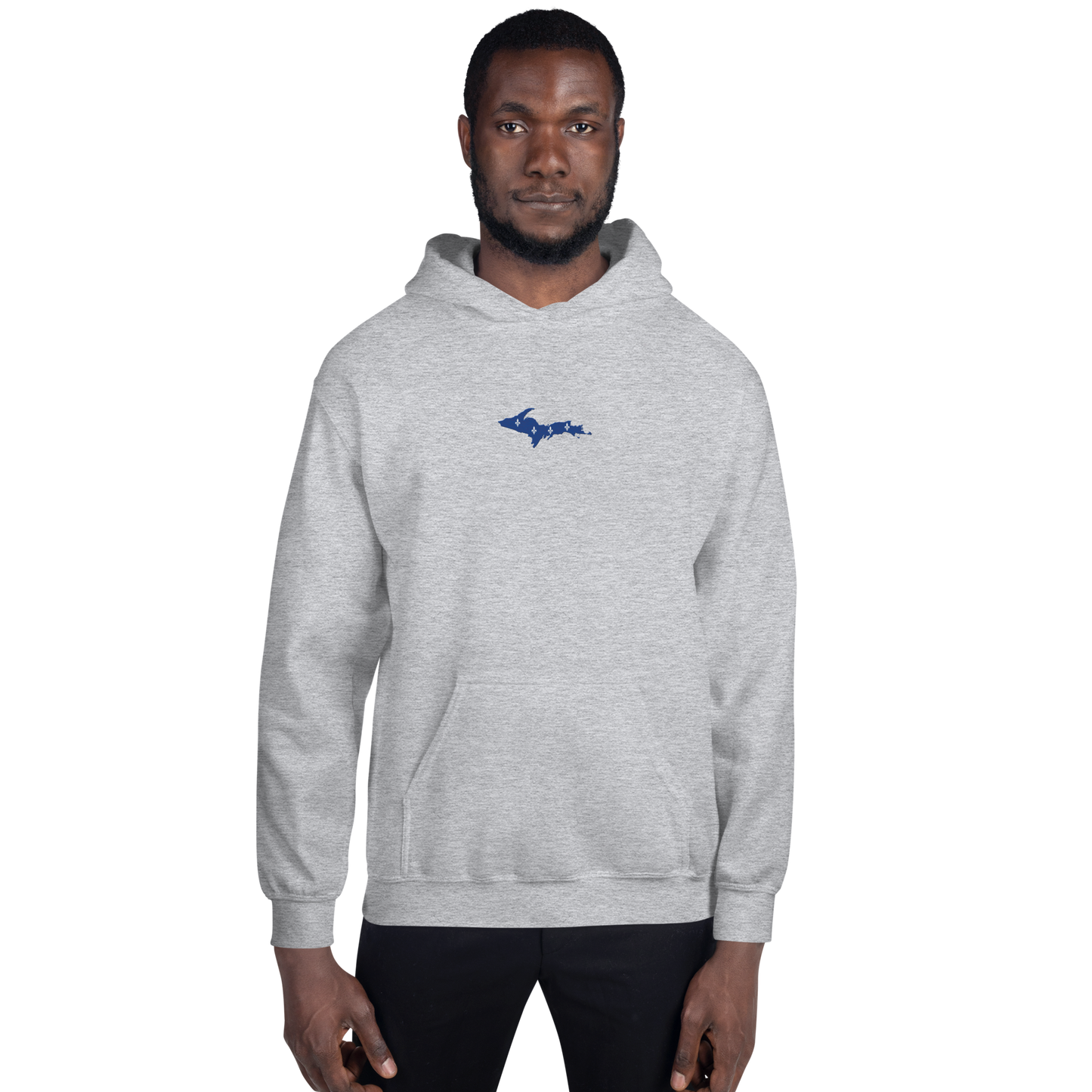 Michigan Upper Peninsula Hoodie (w/ Embroidered UP Quebec Flag Outline) | Unisex Standard