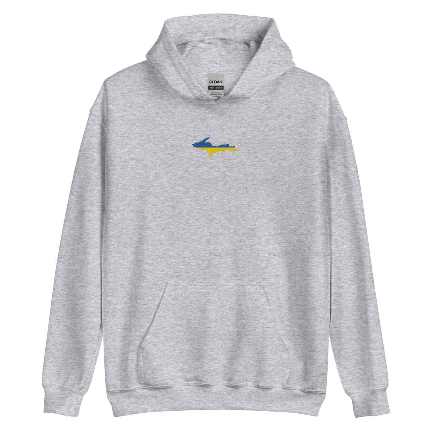 Michigan Upper Peninsula Hoodie (w/ Embroidered UP Ukraine Flag Outline) | Unisex Standard