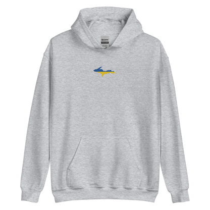 Michigan Upper Peninsula Hoodie (w/ Embroidered UP Ukraine Flag Outline) | Unisex Standard