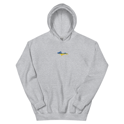 Michigan Upper Peninsula Hoodie (w/ Embroidered UP Ukraine Flag Outline) | Unisex Standard