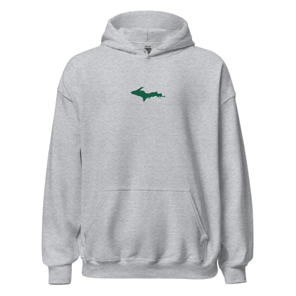 Michigan Upper Peninsula Hoodie (w/ Embroidered Green UP Outline) | Unisex Standard