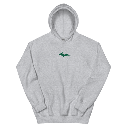 Michigan Upper Peninsula Hoodie (w/ Embroidered Green UP Outline) | Unisex Standard