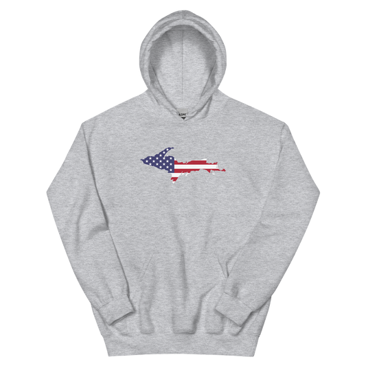 Michigan Upper Peninsula Hoodie (w/ UP USA Flag Outline) | Unisex Standard