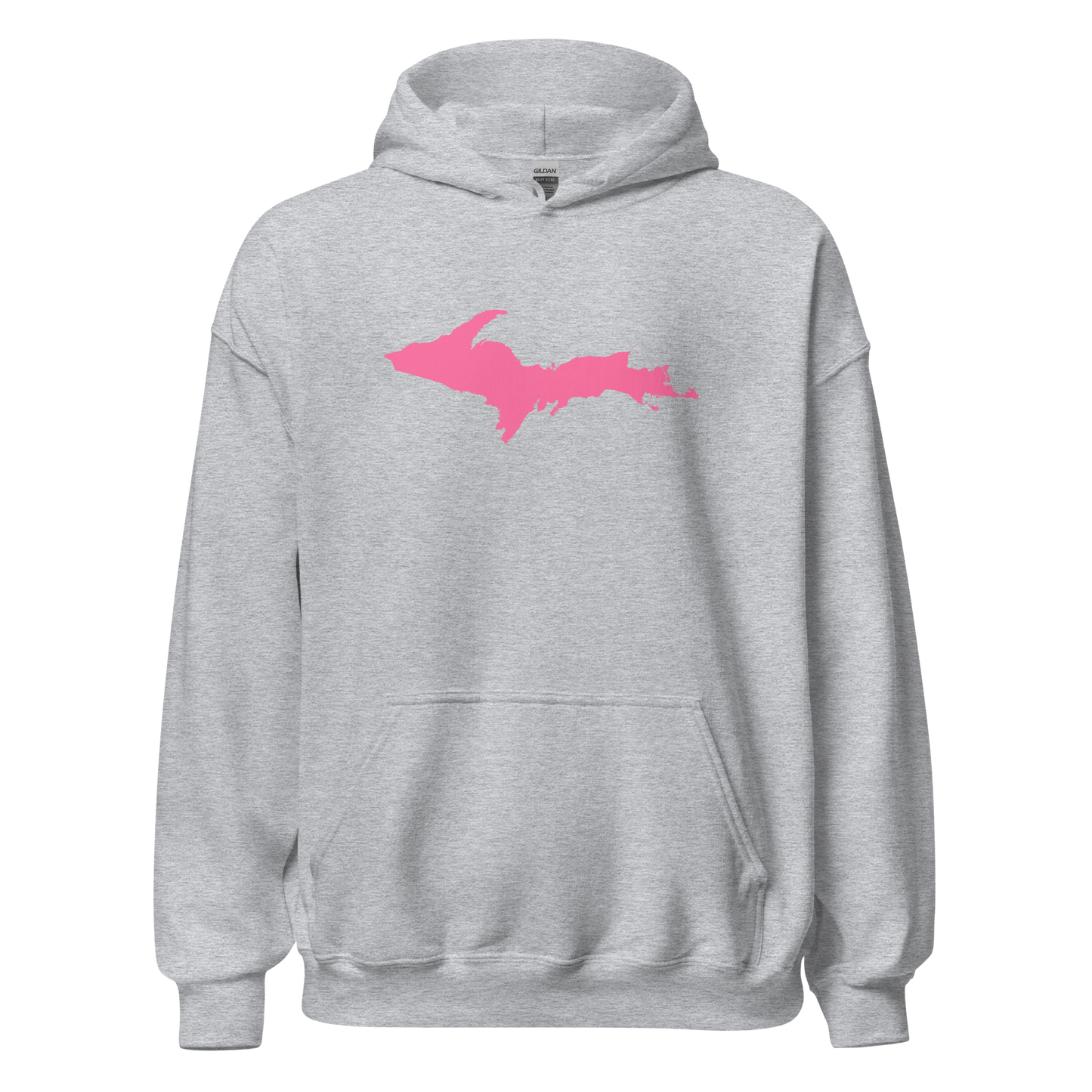 Michigan Upper Peninsula Hoodie (w/ Pink UP Outline) | Unisex Standard