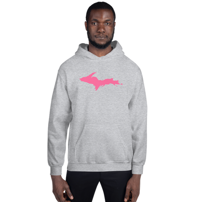 Michigan Upper Peninsula Hoodie (w/ Pink UP Outline) | Unisex Standard