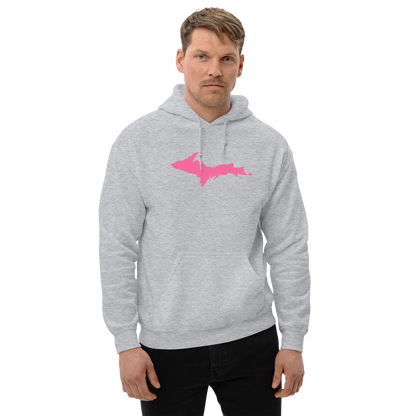 Michigan Upper Peninsula Hoodie (w/ Pink UP Outline) | Unisex Standard