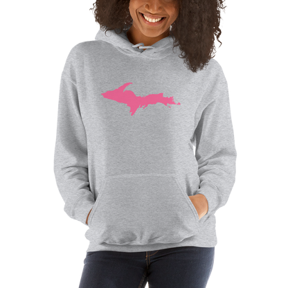 Michigan Upper Peninsula Hoodie (w/ Pink UP Outline) | Unisex Standard