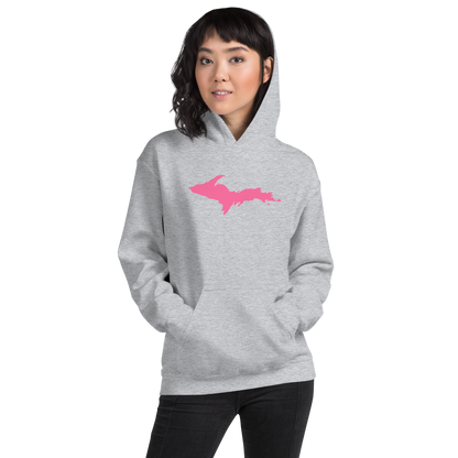 Michigan Upper Peninsula Hoodie (w/ Pink UP Outline) | Unisex Standard