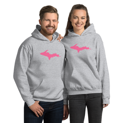 Michigan Upper Peninsula Hoodie (w/ Pink UP Outline) | Unisex Standard