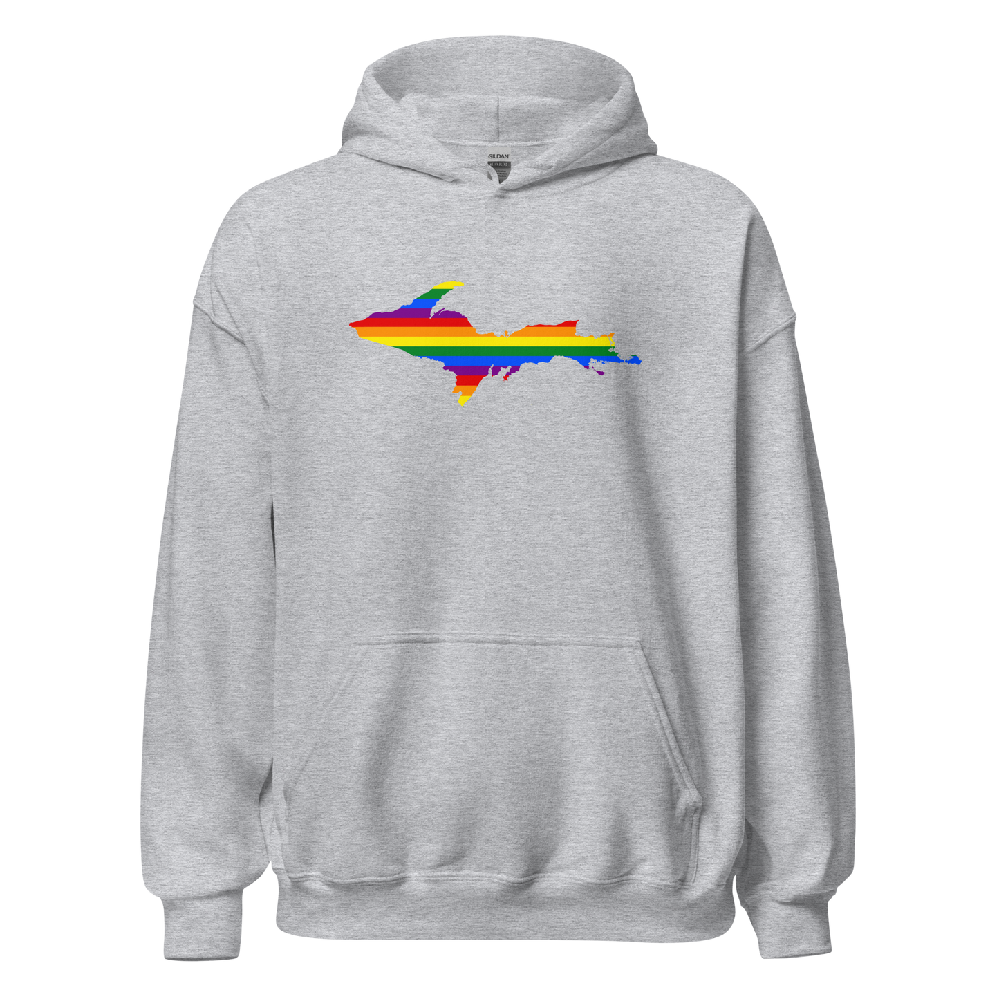 Michigan Upper Peninsula Hoodie (w/ UP Pride Flag Outline) | Unisex Standard