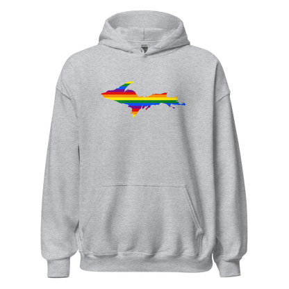 Michigan Upper Peninsula Hoodie (w/ UP Pride Flag Outline) | Unisex Standard