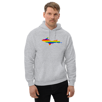 Michigan Upper Peninsula Hoodie (w/ UP Pride Flag Outline) | Unisex Standard