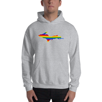 Michigan Upper Peninsula Hoodie (w/ UP Pride Flag Outline) | Unisex Standard