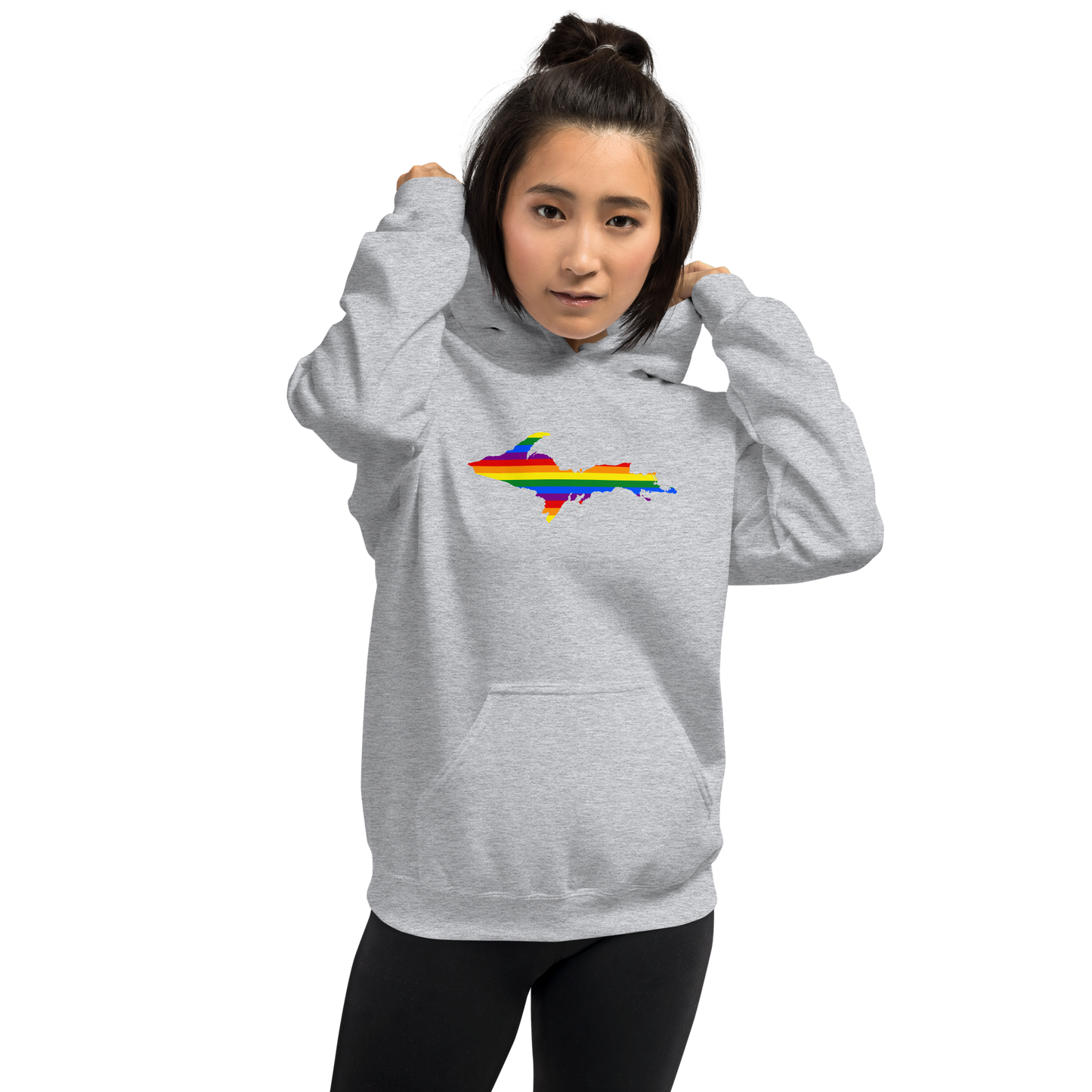 Michigan Upper Peninsula Hoodie (w/ UP Pride Flag Outline) | Unisex Standard