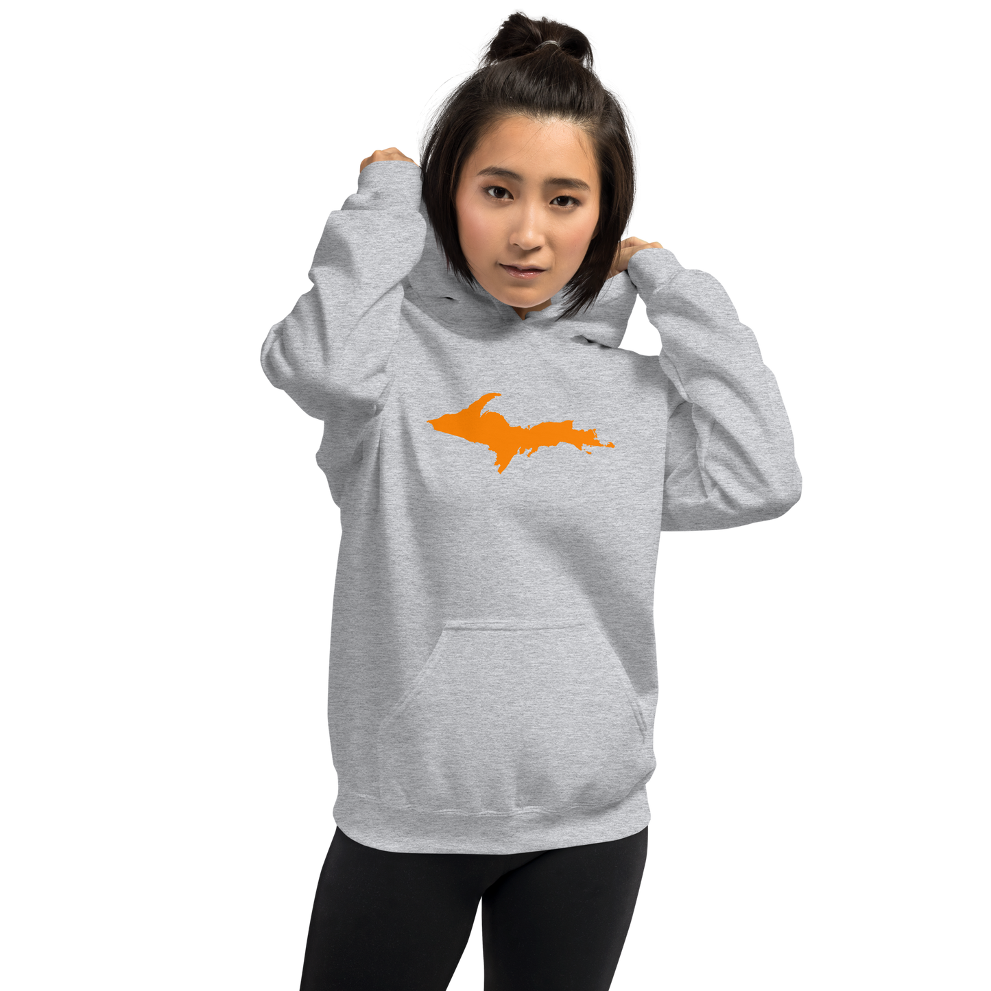 Michigan Upper Peninsula Hoodie (w/ Orange UP Outline) | Unisex Standard