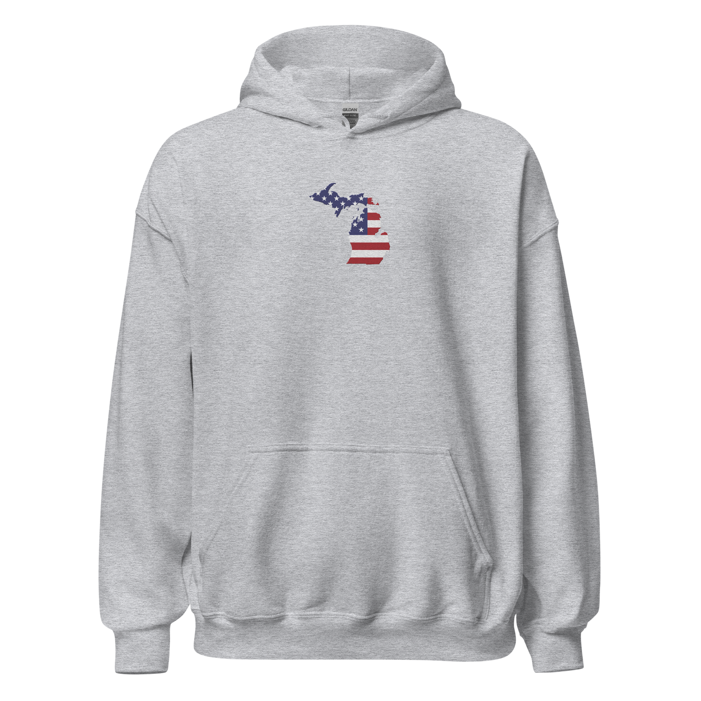 Michigan Hoodie (w/ MI USA Flag) | Unisex Standard - Emb.