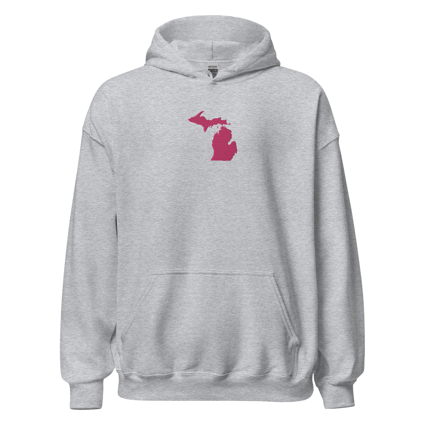 Michigan Hoodie (w/ Pink MI Outline) | Unisex Standard - Emb.