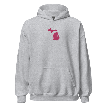 Michigan Hoodie (w/ Pink MI Outline) | Unisex Standard - Emb.