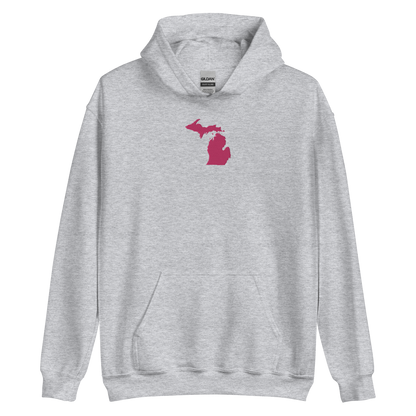 Michigan Hoodie (w/ Pink MI Outline) | Unisex Standard - Emb.