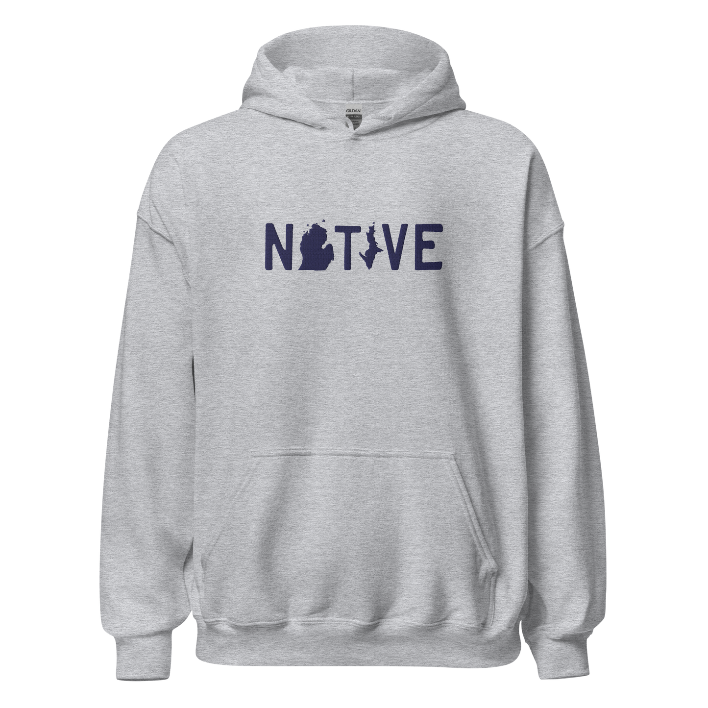 Michigan 'Native' Hoodie (Licence Plate Font) | Unisex Standard - Emb.