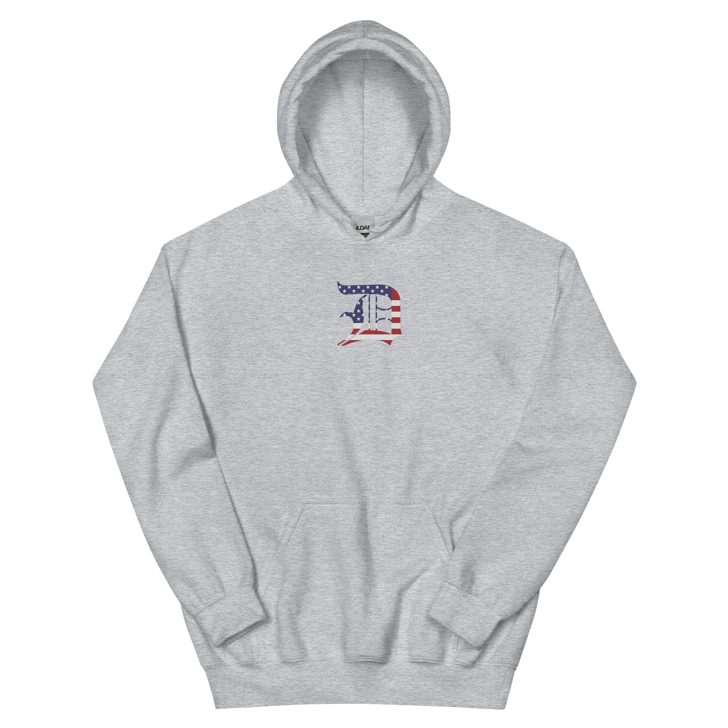 Detroit 'Old English D' Hoodie (Patriotic Edition) | Unisex Standard - Emb.