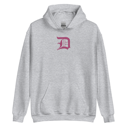 Detroit 'Old English D' Hoodie (Apple Blossom Pink) | Unisex Standard - Emb.