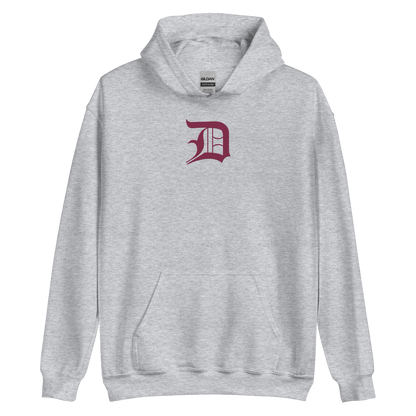 Detroit 'Old English D' Hoodie (Ruby Red) | Unisex Standard - Emb.